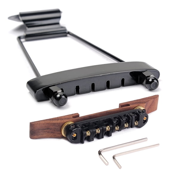 Minkissy Adjustable Guitar Bridge Height Adjustable Tailpiece Black 1 Set