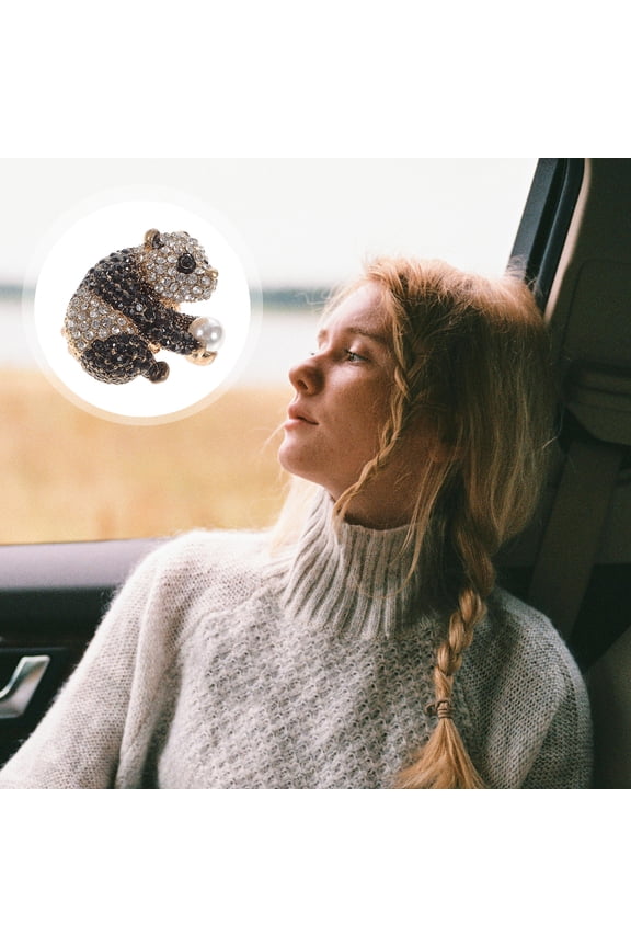 Alloy Panda Patterned Brooch Metal Clothes Corsage Jewelry Lapel Pin for Events