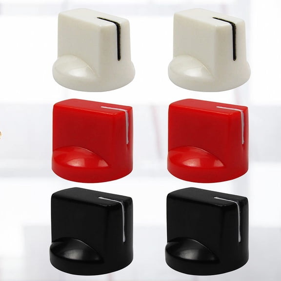 Minkissy Assorted Color Plastic Control Knobs Cap for Guitar and Bass Easy to Install Durable Replacement 6pcs