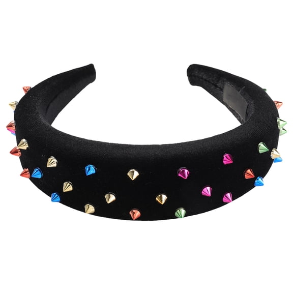 Minkissy Assorted Color Sponge Hairband with Rivet Detail Lightweight Comfortable