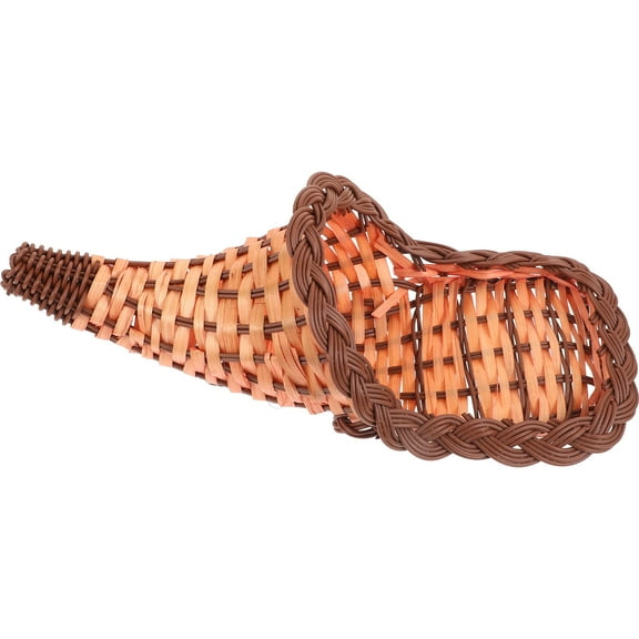 Minkissy Bamboo Cornucopia Basket Wicker Storage Solution for Family Fruit Basket 1 Piece