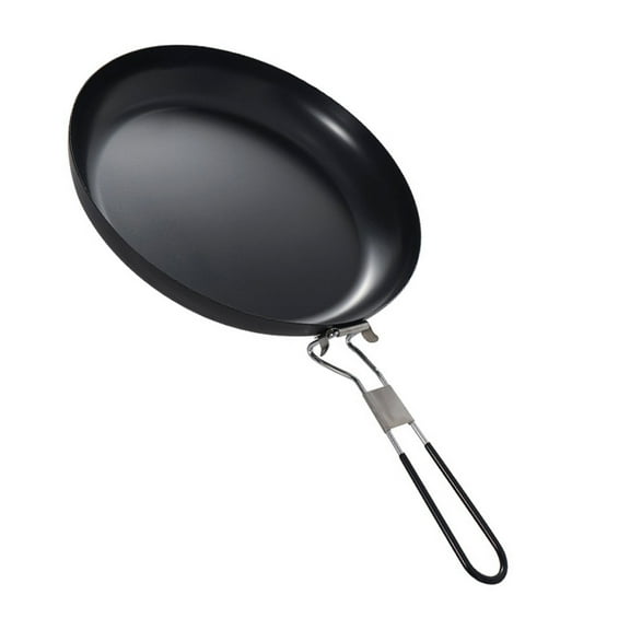 Minkissy Black Cast Iron Skillet Pan for Camping, Outdoor Cooking, 1 Piece Cookware