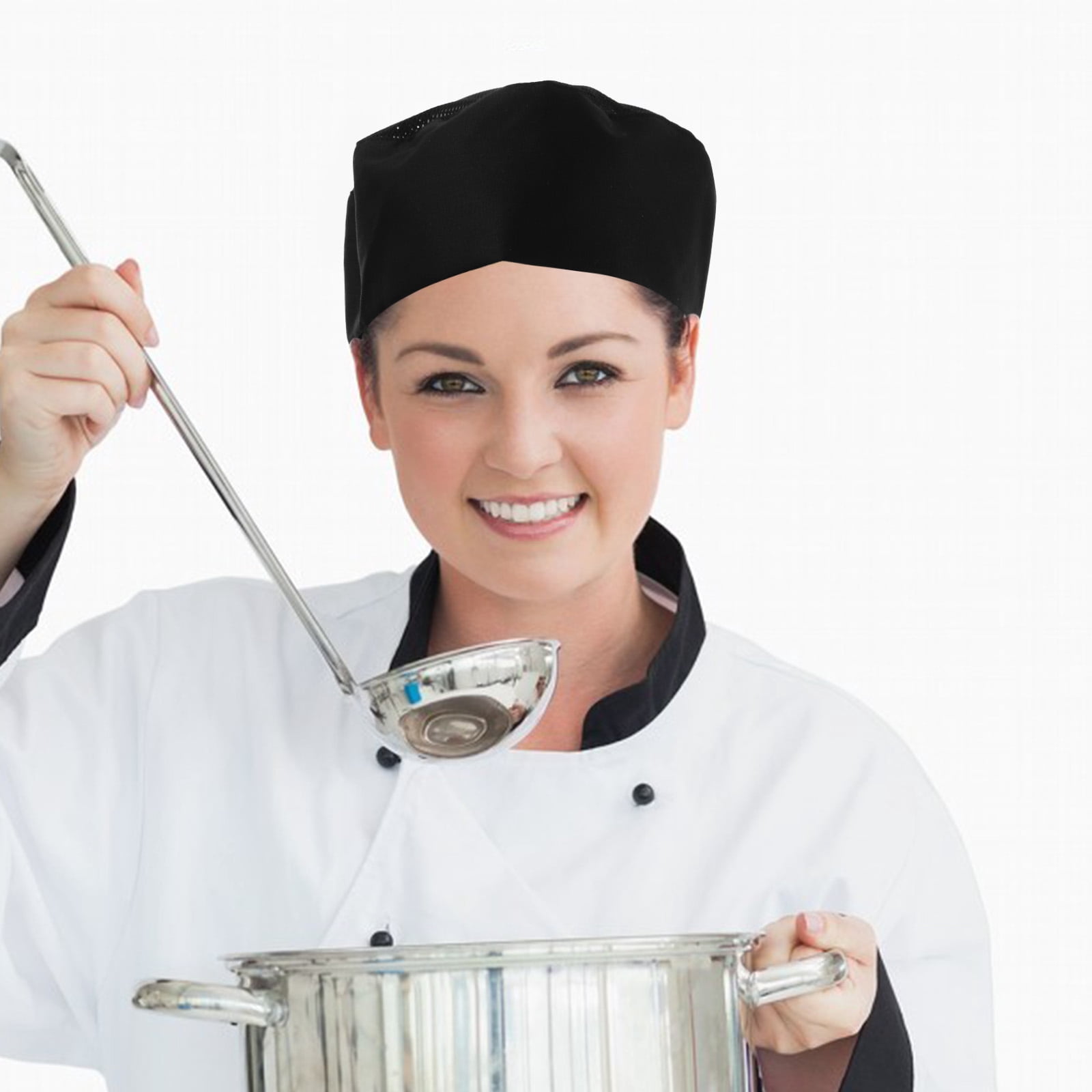 Kitchen Cheff Hat Minkissy Black Cotton Chef Hat, Breathable Unisex Kitchen Cooking ...