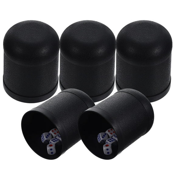 Minkissy Board Game Dice Sets with Black Dice Cups, 5 Complete Sets for Family and Party Fun
