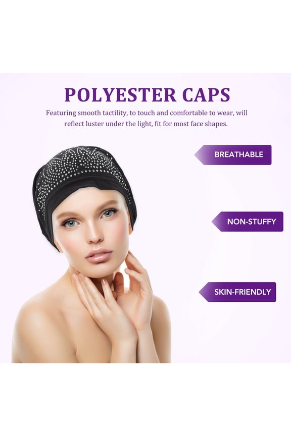 Black Polyester Sleeping Hat for Home Use Comfortable Chemo Hat Size 1 Count