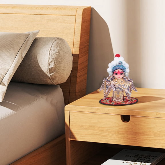 Minkissy Chinese Traditional Figurine Cartoon Figurine White Plaster Home Decor Cultural Display 1Pcs