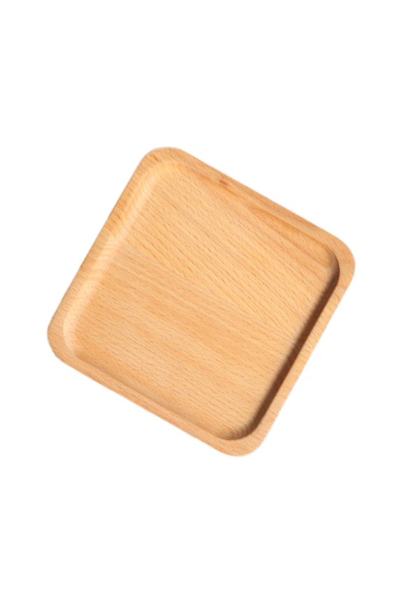 Chocolate Natural Beech Wood Square Tray 13x13x1.2cm Food Serving Storage Safe Healthy Creative Design