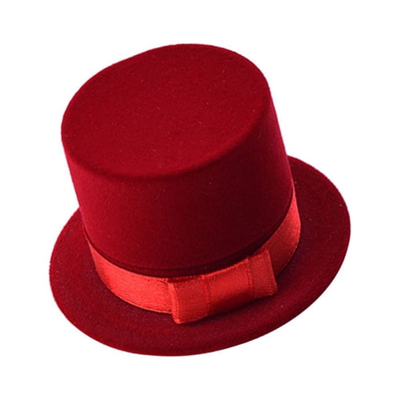 Minkissy Christmas Box Hat Case for Storage Flannelette Red Adorable Ornament 7.5 x 3.5 x 2.5 inches