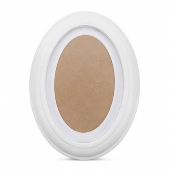 Minkissy Classic 7 Inch Oval Wooden Picture Frame in White for Wall Hanging and Tabletop Use
