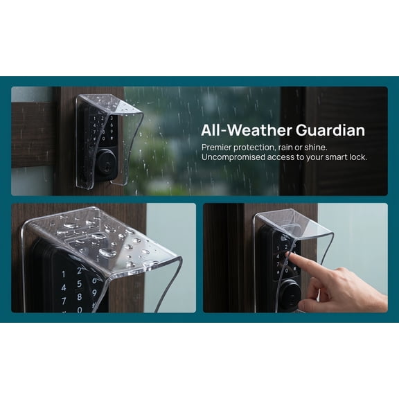 Minkissy Clear Rainproof Door Lock Cover Waterproof Protector Compatible with Various Outdoor Keypads