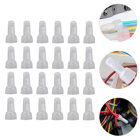 Minkissy Closed End Crimp Terminal 1000pcs, Ce1 Type Aluminum Core Quick Connect Crimp Cap, White Nylon Wire Connectors, Bulk Wire End Terminals