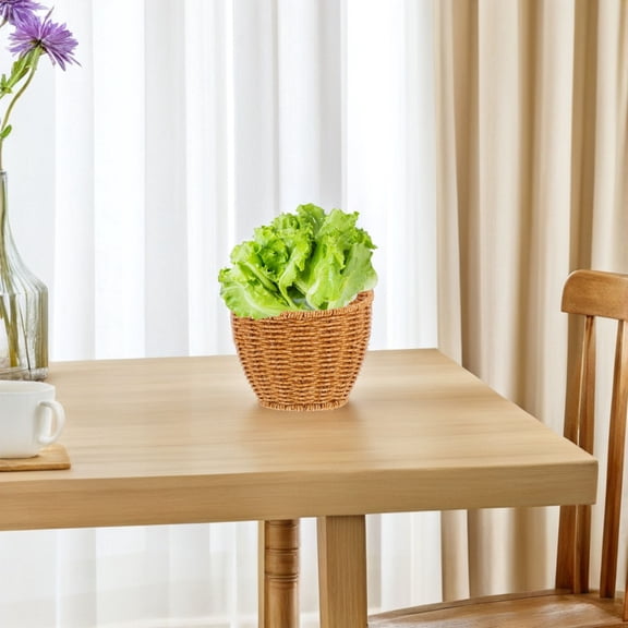 Minkissy Light Brown Coffee Table for Party and Fruit Serving Vintage Style for Restaurants and Home