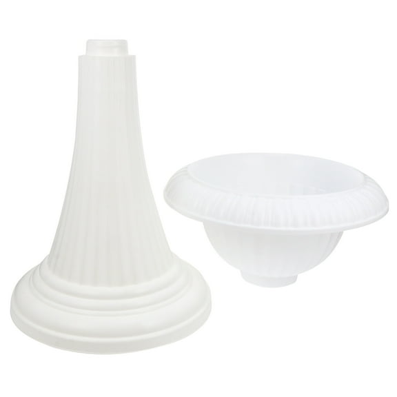 Minkissy White Plastic Column Planter Flower Pot Decorative Garden Plant Container 1 Piece