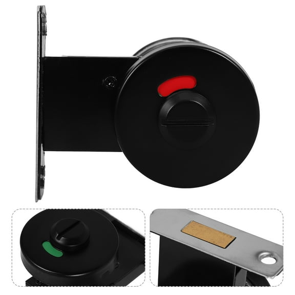 Minkissy Commercial Bathroom Door Lock with Privacy Handle and Occupied Vacant Sign in Black