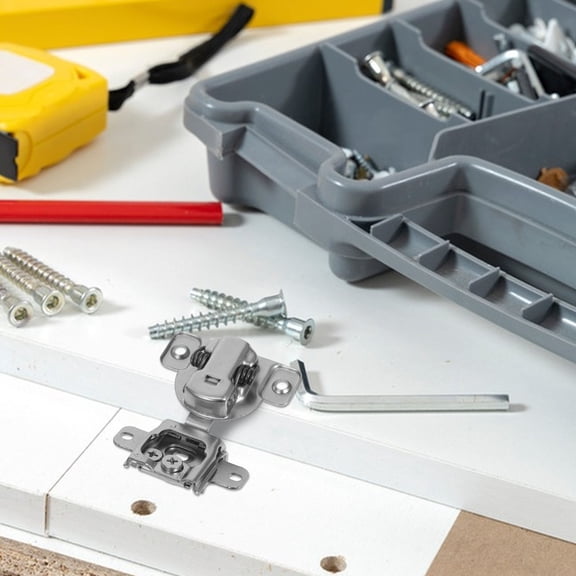 Minkissy Concealed Cabinet Door Hinges Rolled Steel Noise Reduction 1Set