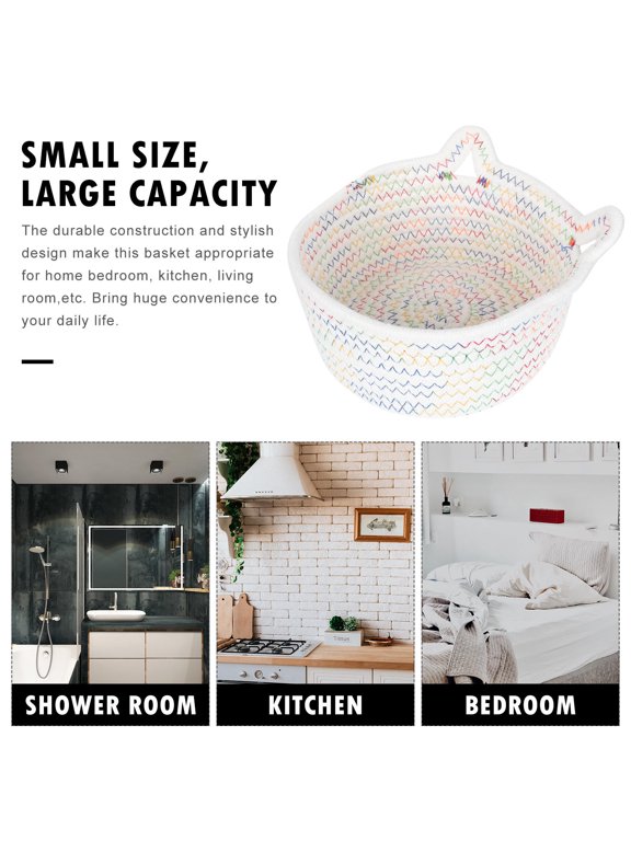 Cat Ear Cotton Storage Basket White Multi-Functional Organizer 1Pc