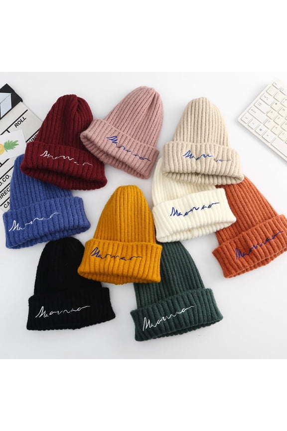 Creative Black Woolen Hat Winter Beanie Cap for Warmth and Stylish Casual Use