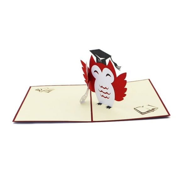 Minkissy Multicolor Graduation Cards with 3D Doctoral Hat Design for Invitations and Congratulatory Messages