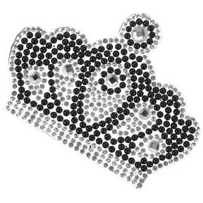 Minkissy Black Rhinestone Shape Iron-On Applique Adhesive Sticker for Bags and Fashion Accessories, 1 Pack