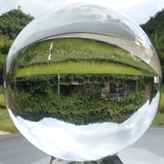 Minkissy White Artificial Crystal Glass Decorative Sphere, Orb Figurine for Home Tabletop Decor and Photography Display Prop