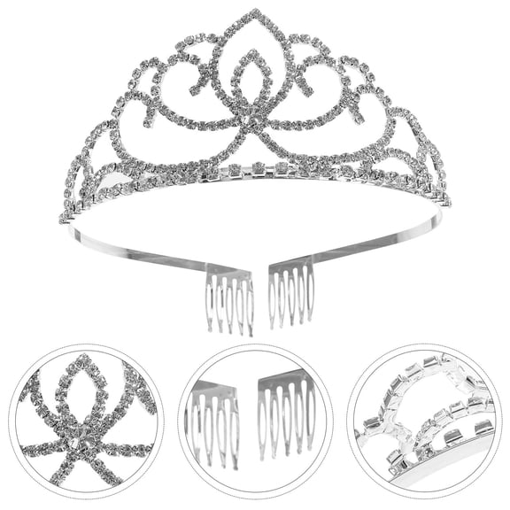 Minkissy Crystal Rhinestone Tiara Crown for Wedding Prom Party Durable Red Headpiece