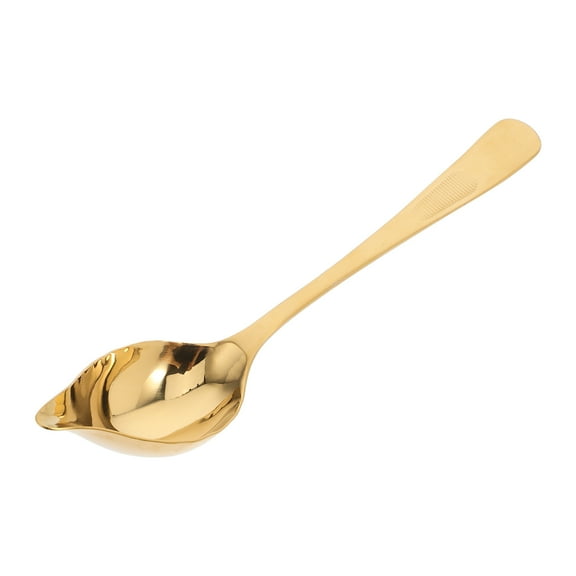 Minkissy Culinary Plating Decorating Culinary Saucier Spoon Golden Stainless Steel Serving Oils Restaurant Use 1Pack