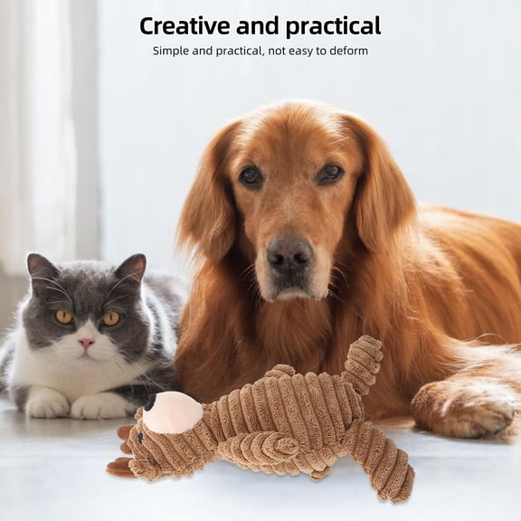 Minkissy Cute Design Plush Dog Toy for Indoor Play with Squeaky Sound and Teeth Cleaning 1 Set