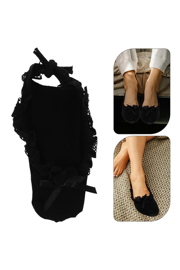 Women's Cute Socks with Elegant Lace and Bow Tie, Lightweight Breathable Design, 1 Pair