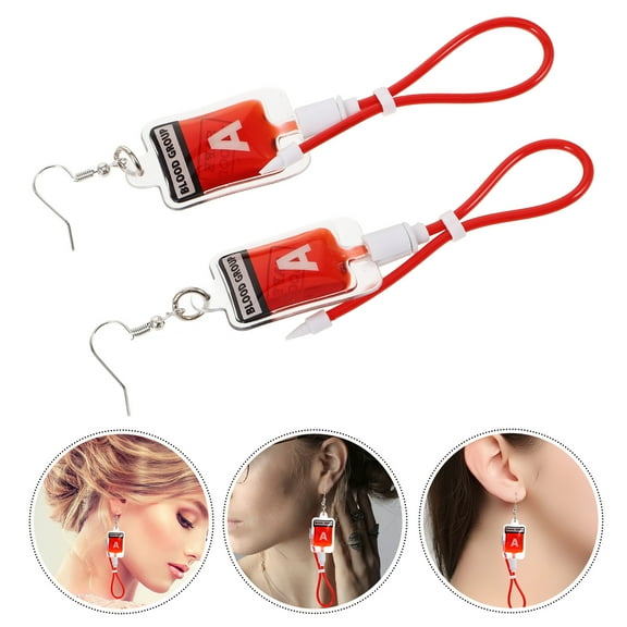 Minkissy Red Alloy Dangle Earrings for Women, Trendy Pendant Jewelry, Perfect Gift for Parties and Everyday Wear