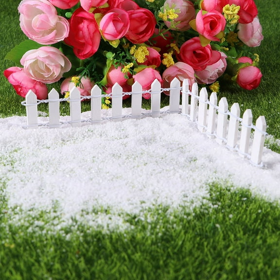 Minkissy White Decorative Mini Fence for Seasonal Displays, Garden, Home Decor, 1 Piece