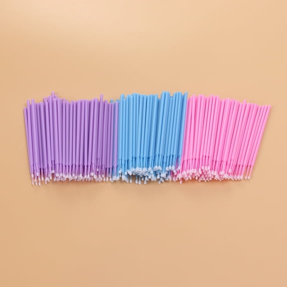 Minkissy Disposable Applicator Brushes for Makeup with Abs Cotton Tips, 300pcs Mixed Sizes, and White, Precision Makeup Tools