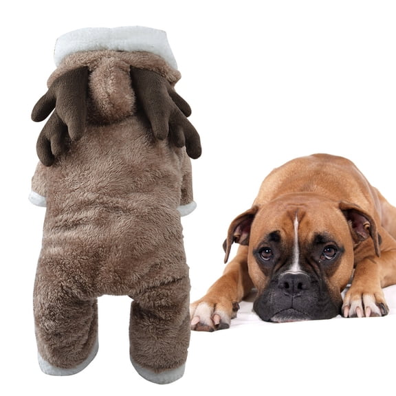 Minkissy Dog Dress Up Pet Coat Flannel Brown Warmth for Puppy 1Set