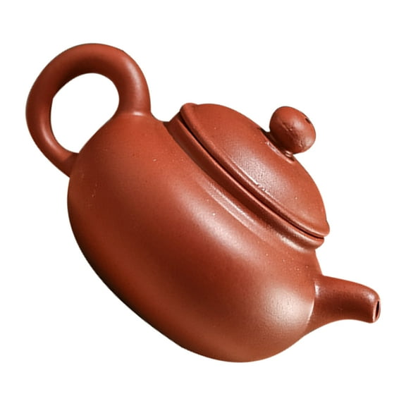 Minkissy Small Ceramic Clay Teapot Light Brown Handmade Pot for Home Tea Brewing and