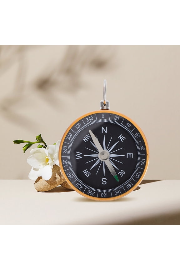 Golden Pocket Compass Keychain for Travel, Hiking, Camping, Outdoor Navigation and Adventure Gear
