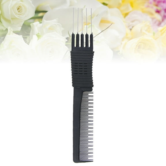 Minkissy Durable High Temperature Resistant Hair Comb for Salon Use Black Metal Styling Tool