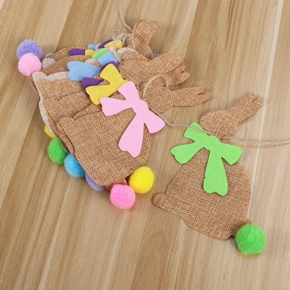 Minkissy Easter Bunny Multi Fabric Bunting Banner With Party Favors 1 Set