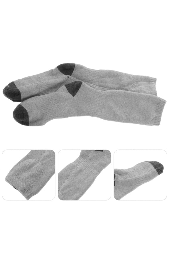 Intelligent Heating Socks Grey Cotton USB Rechargeable Feet Warmers 1 Pair Comfortable Winter Wear