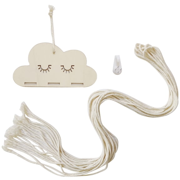 Minkissy Beige Wooden Cloud Sign, Fine Craftsmanship, Elegant Room Accent