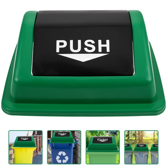 Minkissy Garbage Bin Cover with Windproof Design for Restaurants Green 1Pack
