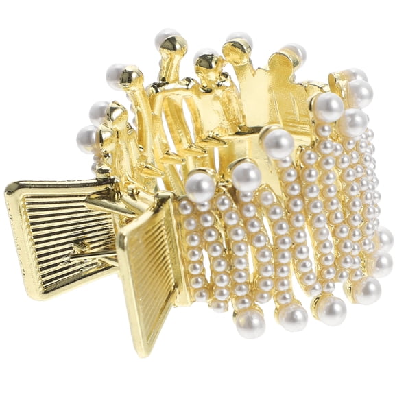 Minkissy Hair Clip for Women Alloy Hair Claw Clip Comfortable to Wear Beige 1 Set