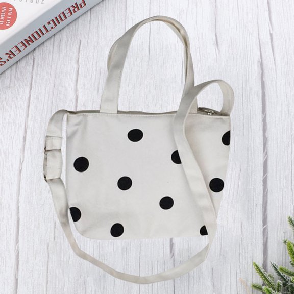Minkissy Handbag Dot Printed Tote Bag with Adjustable Shoulder Strap Lightweight for Daily Use