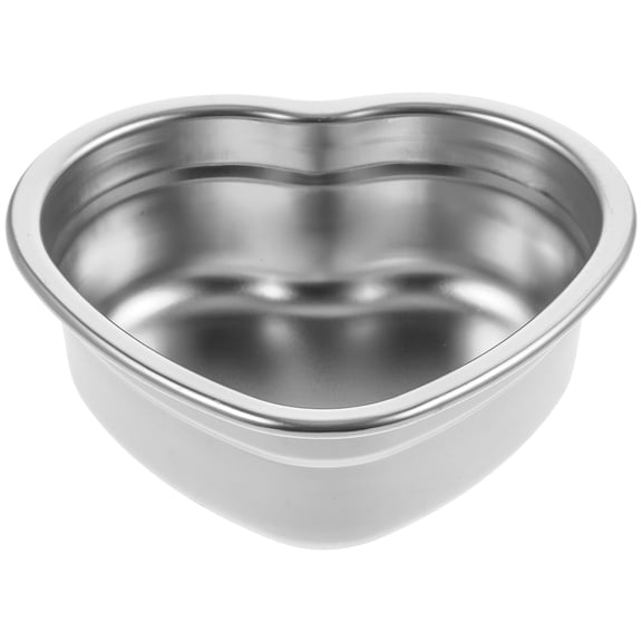 Minkissy Heart Shaped Steel Bowl Silver Serving Desserts for Household 1Pack