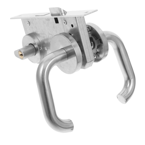 Minkissy Heavy Duty Door Lock Pressure Latch Lever Lock Door Lever Handle With Lock Cylinder Silver 1 Set