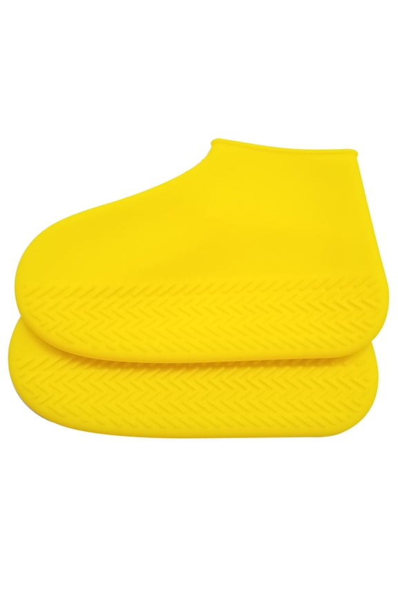 Reusable Heavy Duty Yellow Shoe Covers for Snow and Rain Protection, Durable Pair