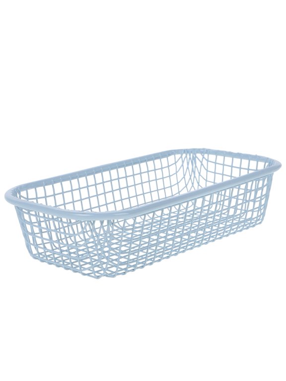 Stylish Sky-Blue Wire Basket - Iron Storage Solution