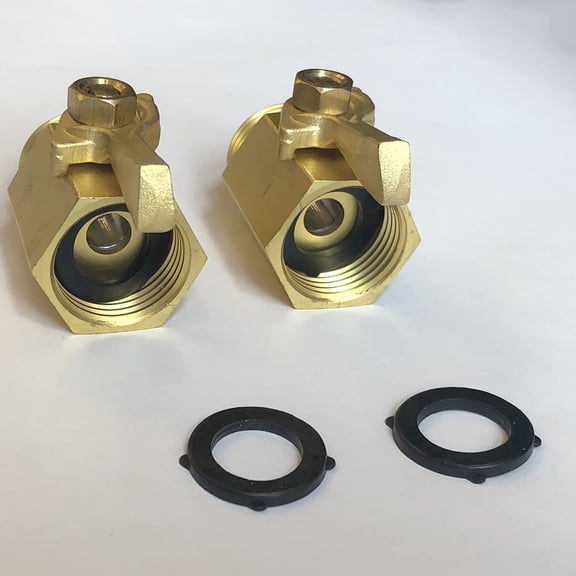 Minkissy Hosepipe Connectors Brass Cut Off Valve Golden for Home Garden 1Set