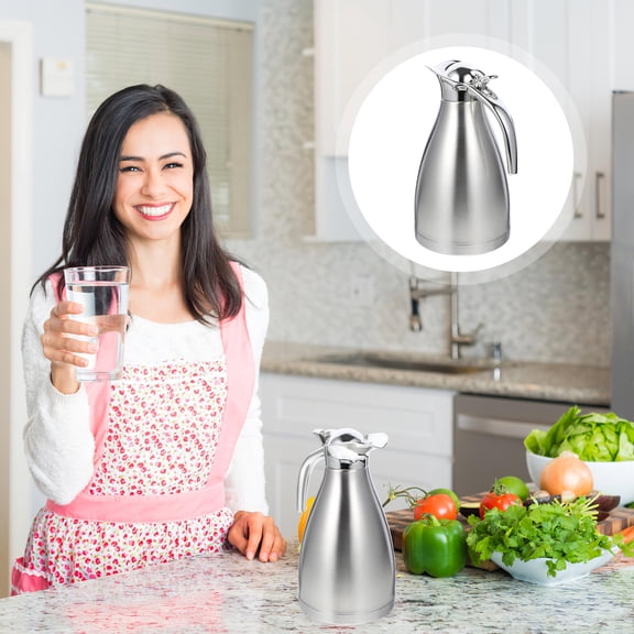 Minkissy Insulated Thermal Bottle Stainless Steel Double-layer Pot for Household Water Container 1Set