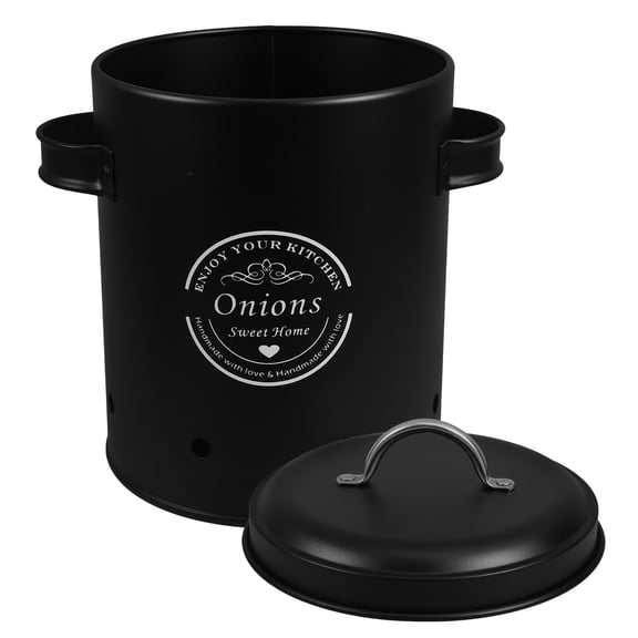 Minkissy Black Garlic Storage Jar with Flat Bottom for Kitchen Countertop Organization and Freshness Preservation