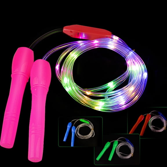 Minkissy LED Flashing Skipping Rope 2pcs Kids Fitness Equipment Outdoor Play Toys Lasso Rope Assorted