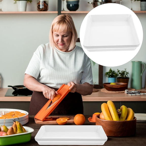 Minkissy Large White Serving Plate for Food, Party, and Hosts - 1 Piece Platter for Home and Events